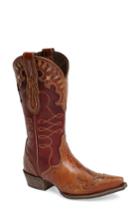 Women's Ariat Zealous Wingtip Western Boot M - Brown