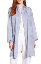 Women's Eileen Fisher Linen Blend Kimono Jacket, Size /x-small - Blue
