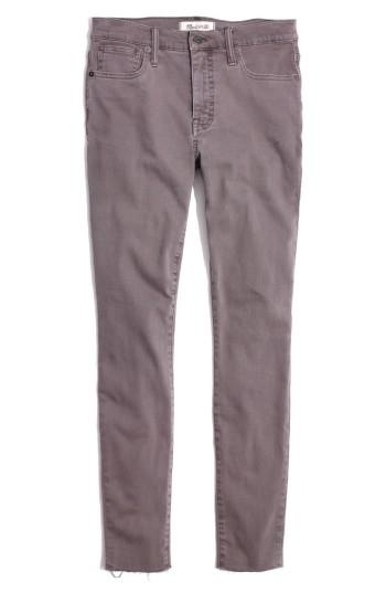 Women's Madewell 9-inch High-rise Skinny Jeans: Raw-hem Garment-dyed Edition - Grey