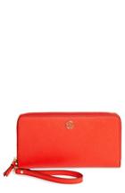 Women's Tory Burch Robinson Leather Passport Continental Wallet - Red