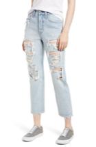Women's Levi's Wedgie High Waist Ripped Straight Jeans - Blue