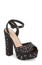 Women's Lauren Lorraine Carrie Peep Toe Platform Pump M - Black