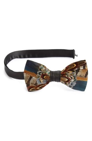 Men's Brackish & Bell Pollock Feather Bow Tie, Size - Brown