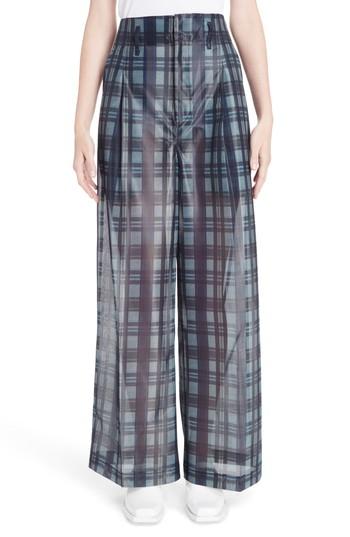 Women's Toga Plaid Mesh Pants Us / 36 Fr - Grey