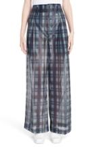 Women's Toga Plaid Mesh Pants Us / 36 Fr - Grey