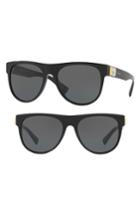 Women's Versace Greca 57mm Sunglasses - Black Solid