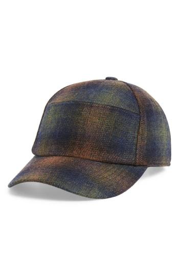 Men's Bailey Bernick Plaid Wool Blend Baseball Cap - Green