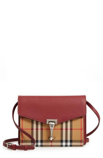 Burberry Baby Macken House Check Crossbody Bag - Burgundy