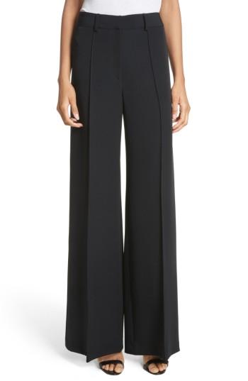 Women's Milly 'hayden' Wide Leg Trousers - Black