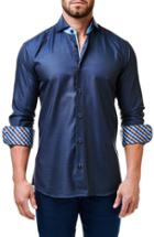 Men's Maceoo Wall Street Slim Fit Micro Dot Sport Shirt (s) - Blue