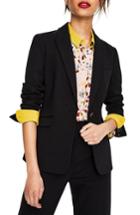 Women's Boden Nell Print Ponte Blazer - Black
