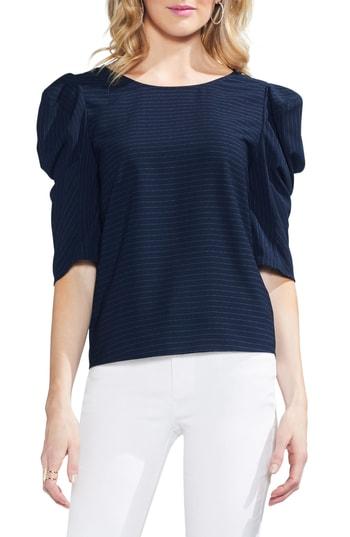 Women's Vince Camuto Soft Pinstripe Bubble Sleeve Top - Blue