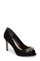 Women's Nina Rumina Embellished Peep Toe Pump M - Black