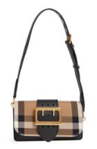 Burberry Small Buckle House Check & Leather Convertible Clutch - Black