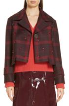 Women's Lewit Embellished Plaid Jacket - Burgundy