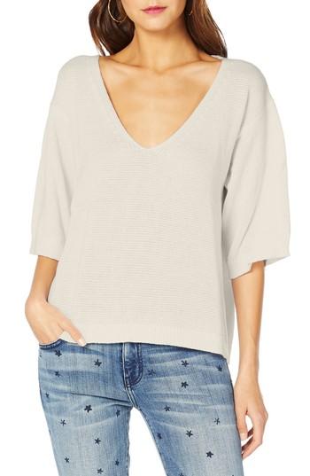 Women's Michael Stars Lattice Back Sweater - Beige
