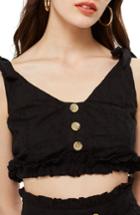 Women's Topshop Heart Broderie Bralet Top Us (fits Like 0) - Black
