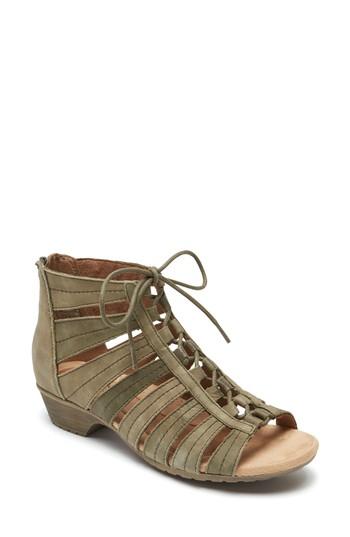 Women's Rockport Cobb Hill 'gabby' Lace-up Sandal .5 W - Green