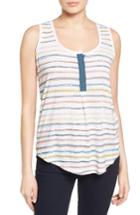 Women's Caslon Linen Blend Henley Tank, Size - Ivory