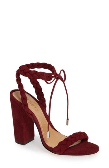Women's Schutz Lainna Braided Strap Sandal M - Red