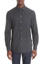 Men's Emporio Armani Regular Fit Geometric Sport Shirt, Size - Grey