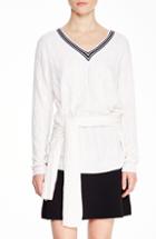 Women's Sandro Emma Tie Front Sweater - Ivory