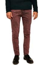 Men's Topman Acid Wash Stretch Skinny Jeans 30 - Red