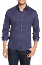 Men's Stone Rose Trim Fit Knit Sport Shirt - Blue