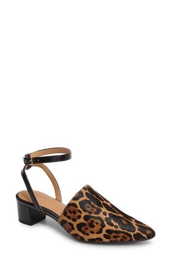 Women's Calvin Klein Ginetta Ankle Strap Pump M - Brown