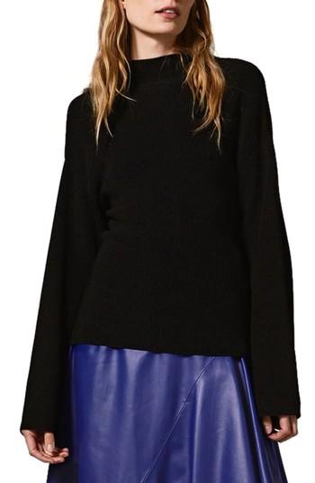 Women's Topshop Boutique Twist Back Sweater Us (fits Like 2-4) - Black