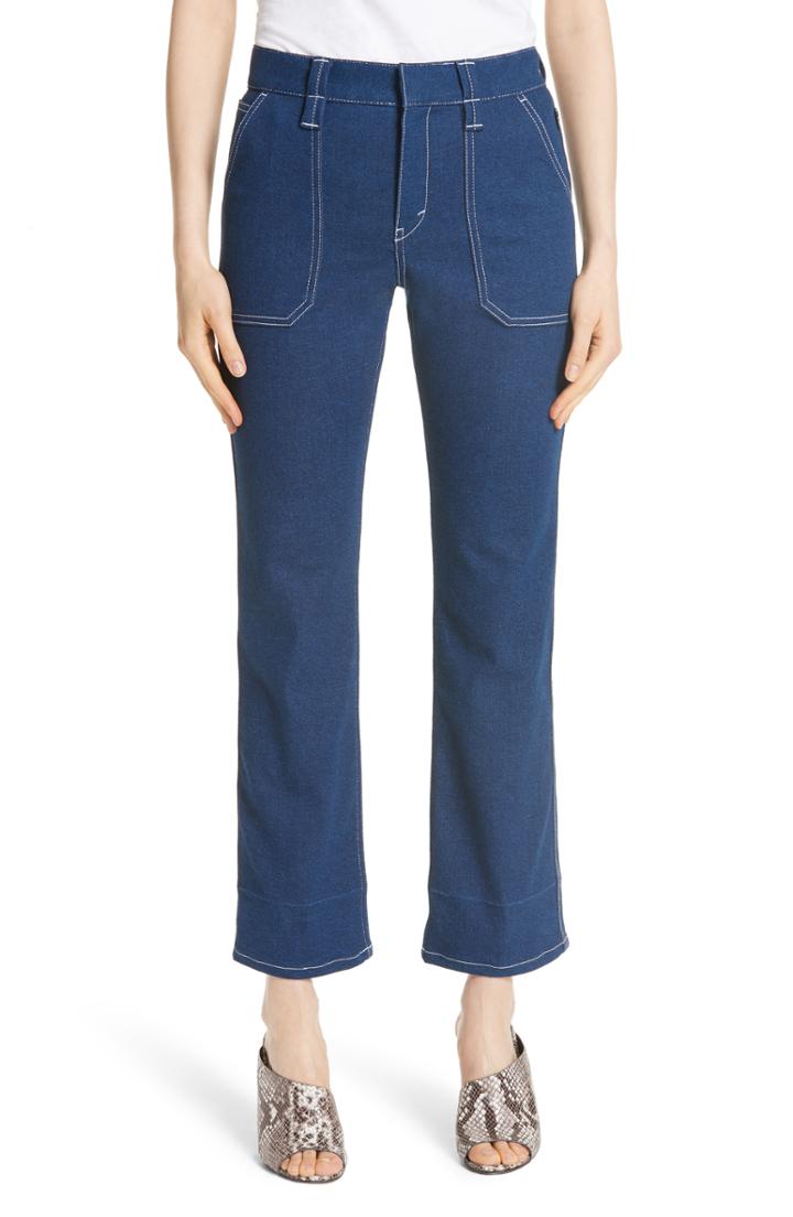 Women's Chloe Contrast Circle Stitch Jeans Us / 38 Fr - Blue