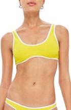 Women's Topshop Contrast Crop Bikini Top - Yellow