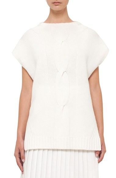Women's Akris Punto Wool & Cashmere Cap Sleeve Sweater