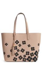 Cole Haan Payson Floral Applique Rfid Leather Tote - Beige