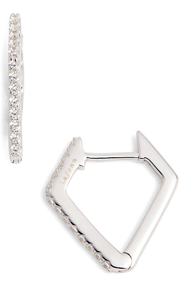 Women's Lafonn Diamond-shaped Hoop Earrings