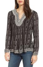 Women's Lucky Brand Embroidered Drop Needle Top