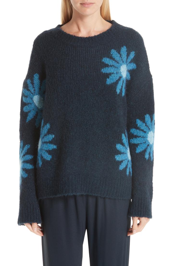 Women's Mansur Gavriel Floral Alpaca & Wool Blend Sweater