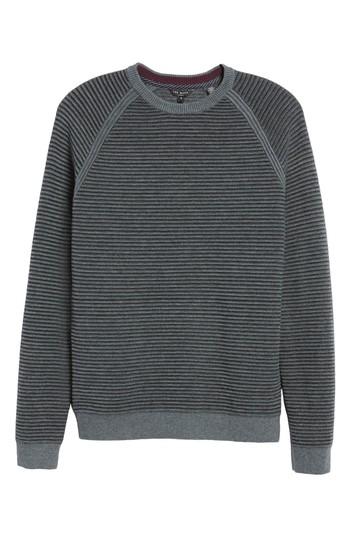 Men's Ted Baker London Cashoo Slim Fit Ribbed Sweatshirt (l) - Grey