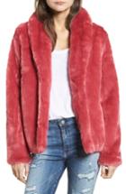 Women's Stone Row Zebra Luv Faux Fur Coat - Red