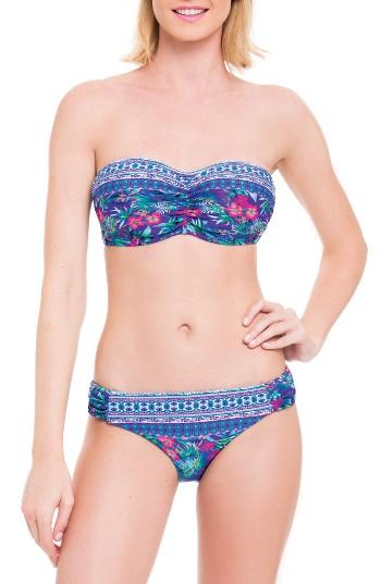 Women's Blush By Profile Underwire Bandeau Bikini Top D - Blue