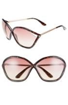 Women's Tom Ford Bella 71mm Gradient Lens Sunglasses - Shiny Black / Gradient Smoke