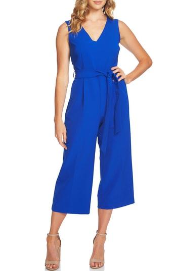 Women's Vince Camuto Sleeveless Tie Waist Jumpsuit - Blue