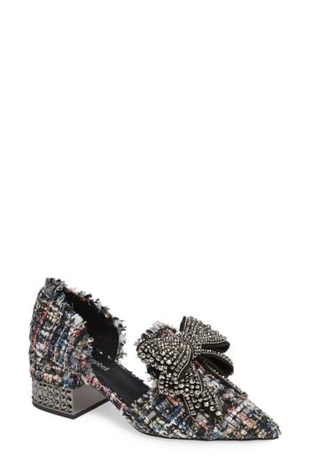 Women's Jeffrey Campbell Valenti Embellished Bow Loafer .5 M - Black