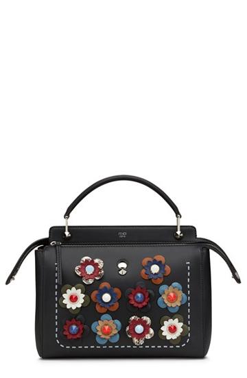 Fendi 'dot Com - Flowers' Leather Satchel