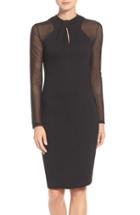 Women's French Connection 'tania Tuck' Mesh Sleeve Sheath Dress