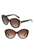 Women's Tiffany & Co. Diamond Point 54mm Gradient Round Sunglasses - Dark Havana Gradient
