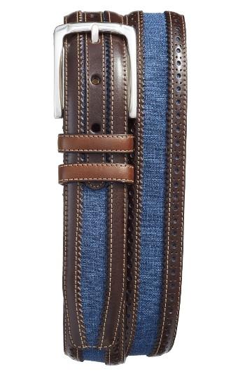 Men's Mezlan Diver Linen & Leather Belt