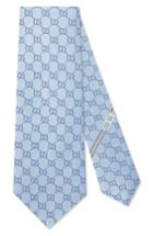 Men's Gucci Fedra Silk Jacquard Tie, Size - Blue