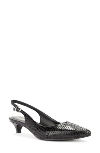 Women's Shoes Of Prey X Eleanor Pendleton Kitten Heel Slingback Pump .5us / 31eu Aa - Black