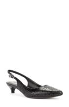 Women's Shoes Of Prey X Eleanor Pendleton Kitten Heel Slingback Pump .5us / 31eu Aa - Black
